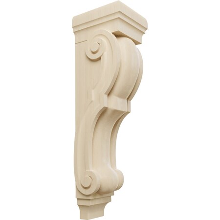 Ekena Millwork 9"W x 10"D x 34"H Super Jumbo Traditional Wood Corbel, Rubberwood CORW09X10X34TRRW